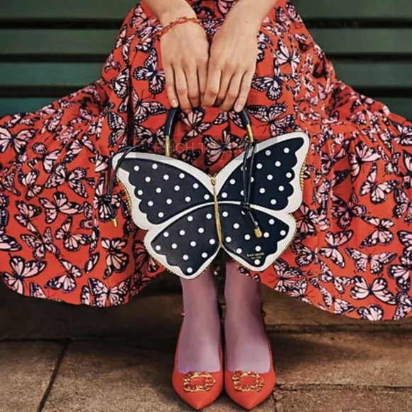 Kate Spade Wing it polka dot butterfly satchel - Picture 5 of 11